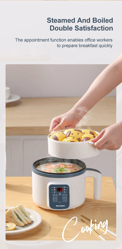 Mini Electric Rice Cooker & Multicooker for 1-2 People - Hotpot, Soup & More