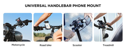 Joyroom Motorcycle Phone Mount - Upgraded Ultra-Stable Bike Holder for Handlebar, Scooter, and Bicycle Clamp
