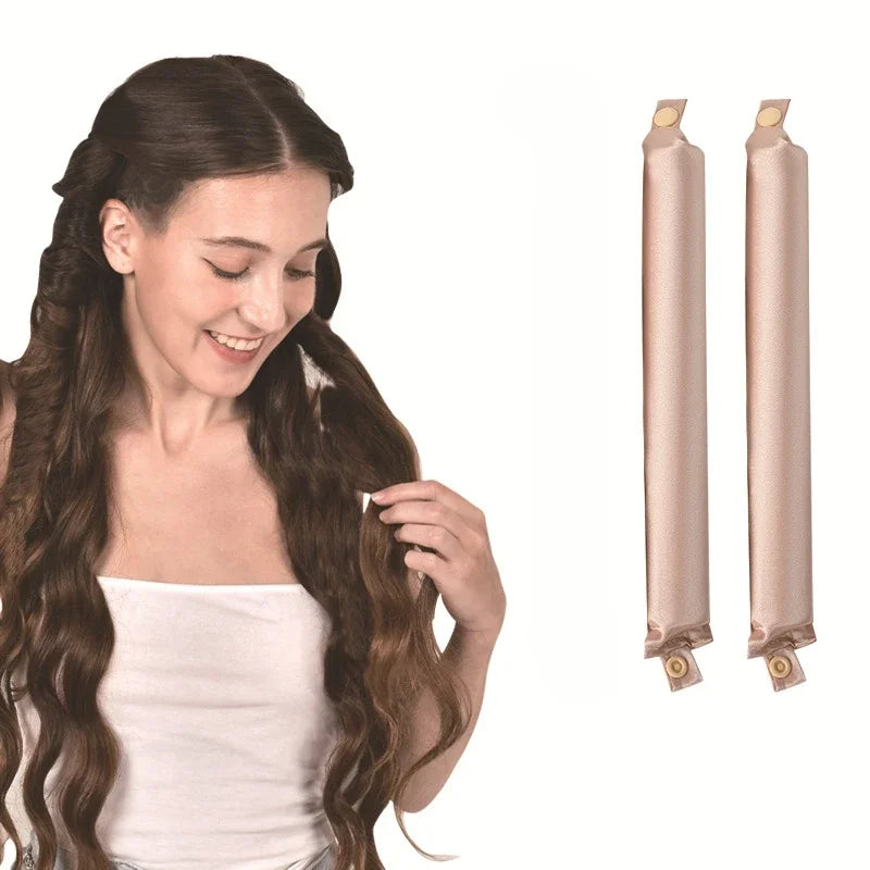 Heatless Satin Curling Rod Headband No-Heat Silk Curls Lazy Hair Rollers Soft Sleep-in Styling Tool