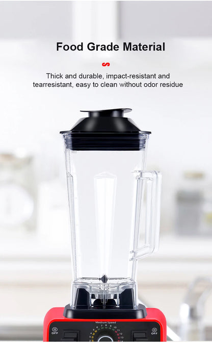 2000W Commercial Blender Food Processor for Smoothies, Ice, and Juicing, BPA Free
