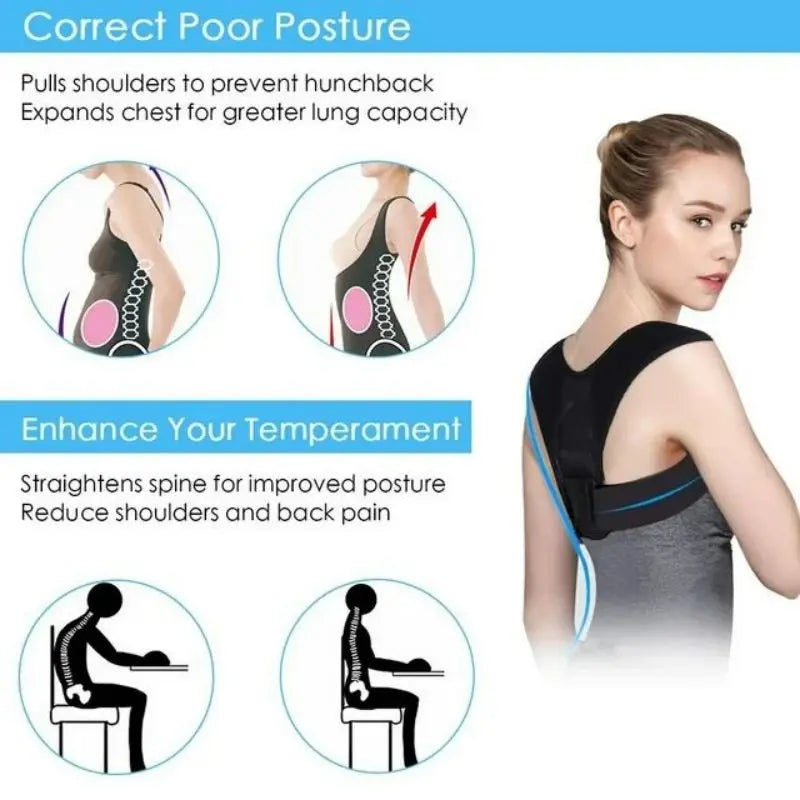 Back Posture Correction Belt - Hunchback & Shoulder Straightener for Men and Women
