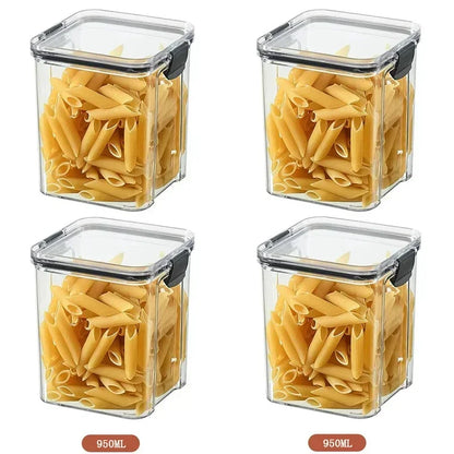 Stackable Plastic Food Storage Containers Set 460-1800ml for Grains, Tea & Snacks