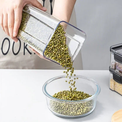 Stackable Plastic Food Storage Containers Set 460-1800ml for Grains, Tea & Snacks