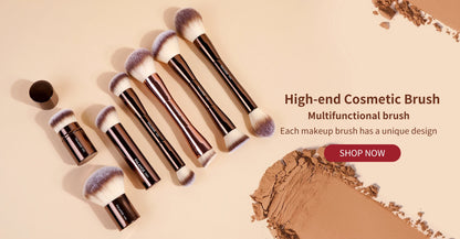 MAANGE 2PCS Flat Angled Kabuki Foundation Brush Set - Soft Bristles for Liquid & Powder Makeup