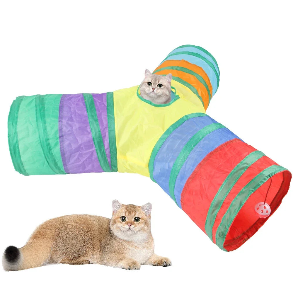 Collapsible Cat Tunnel Pet Tube Play Toy for Kittens & Puppies Indoor/Outdoor Puzzle Exercising & Training Toy