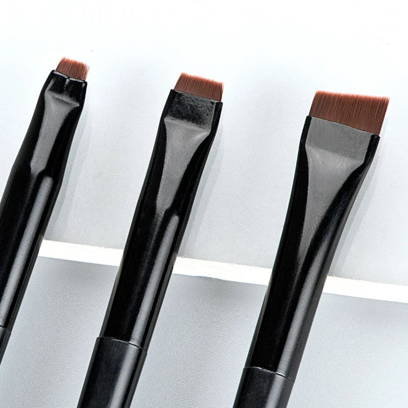 Karsyngirl 3PCS Blade Eyeliner & Eyebrow Brush Set - Portable Fine Tip Makeup Tools