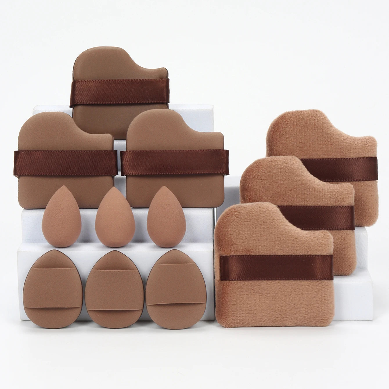 12-Piece All-Purpose Makeup Sponge Set – Powder Puffs, Beauty Eggs & Mini Cushions