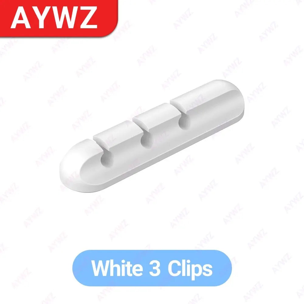 Adhesive Cable Holder Clips - Cord Management Organizer for Desktop, USB, Power, and Mouse Cables