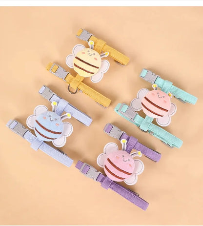 Adjustable Cat Harness, Leash & Collar Set with Cartoon Bee Design for Small & Medium Pets