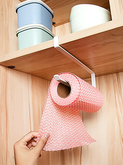 Hanging Kitchen Paper Towel Rack - Roll Paper, Plastic Wrap & Rag Organizer for Kitchen, Cabinets, Bathroom