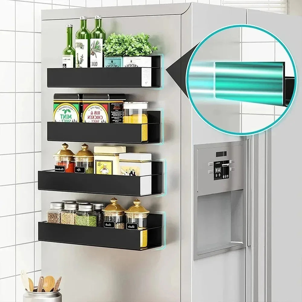 Magnetic Refrigerator Side Shelf Household Seasoning Storage Rack