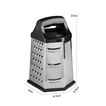 Multifunctional 6-Sided Stainless Steel Box Grater for Vegetables & Cheese