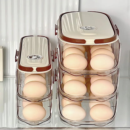 1PCS Automatic Rolling Egg Storage Box, Egg Holder Rack & Organizer for Refrigerator