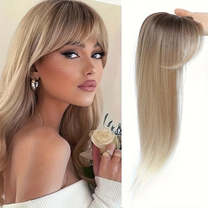 Elegant 22" Straight Synthetic Wig Block for Women - Light Brown to Black
