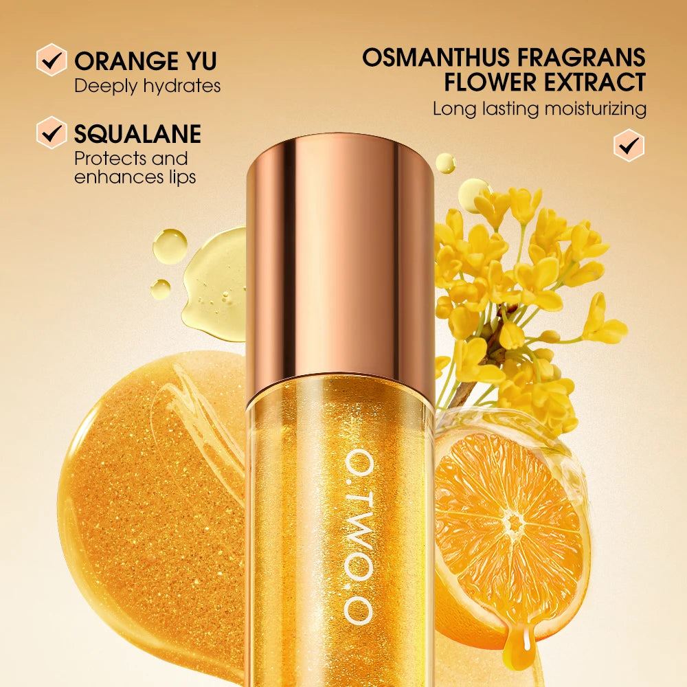 O.TWO.O Lip Oil Gloss – Moisturizing Lip Plumper, Non-Sticky Glossy Glitter Tint & Balm