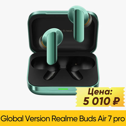Global Version realme Buds Air 7 Pro - 53dB Active Noise Cancelling TWS Earphones with 48H Battery