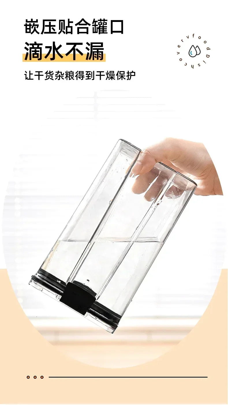 Stackable Plastic Food Storage Containers Set 460-1800ml for Grains, Tea & Snacks