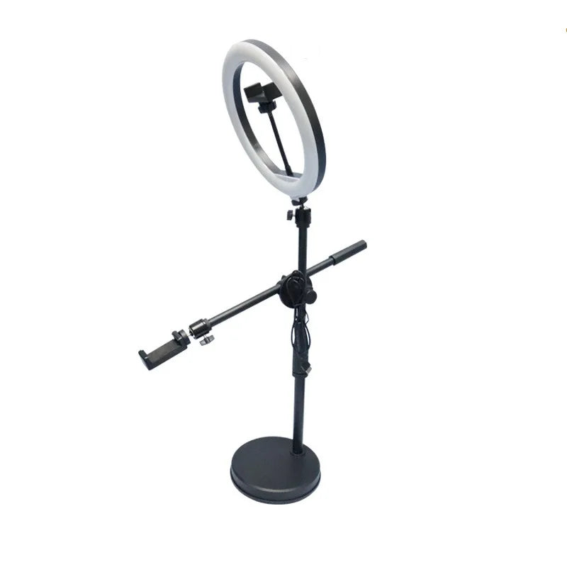 Overhead Tripod with Ring Light - Tabletop Stand & Mobile Phone Holder for Nail Art Photography