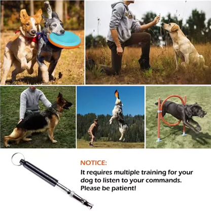 Ultrasonic Dog Training Whistle – Adjustable High-Frequency Sound with Stainless Steel Durable Design