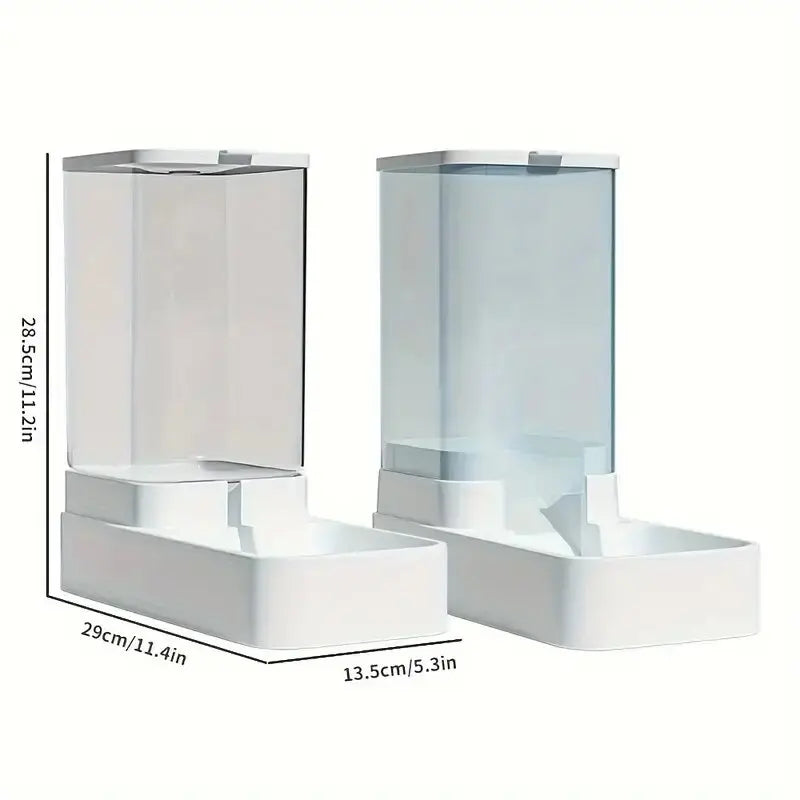 Automatic Dog Feeder & Water Dispenser Set – Plastic Gravity Food and Water Bowl