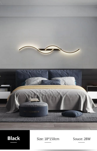 Modern LED Wall Lamp - Minimalist Bedside & Living Room Strip Sconce Indoor Lighting Fixture