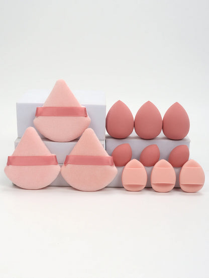 12-Piece All-Purpose Makeup Sponge Set – Powder Puffs, Beauty Eggs & Mini Cushions