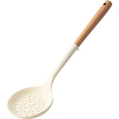 Silicone Spatula with Wooden Handle, Heat-Resistant Non-Stick Cooking Spoon for Kitchen