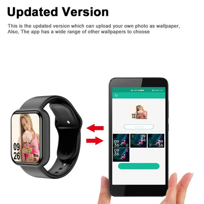 Smartwatch for Men & Women, Fitness Tracker, Message Notifications, Wristwatch with Heart Rate Monitor, Birthday Gift for Android/iOS