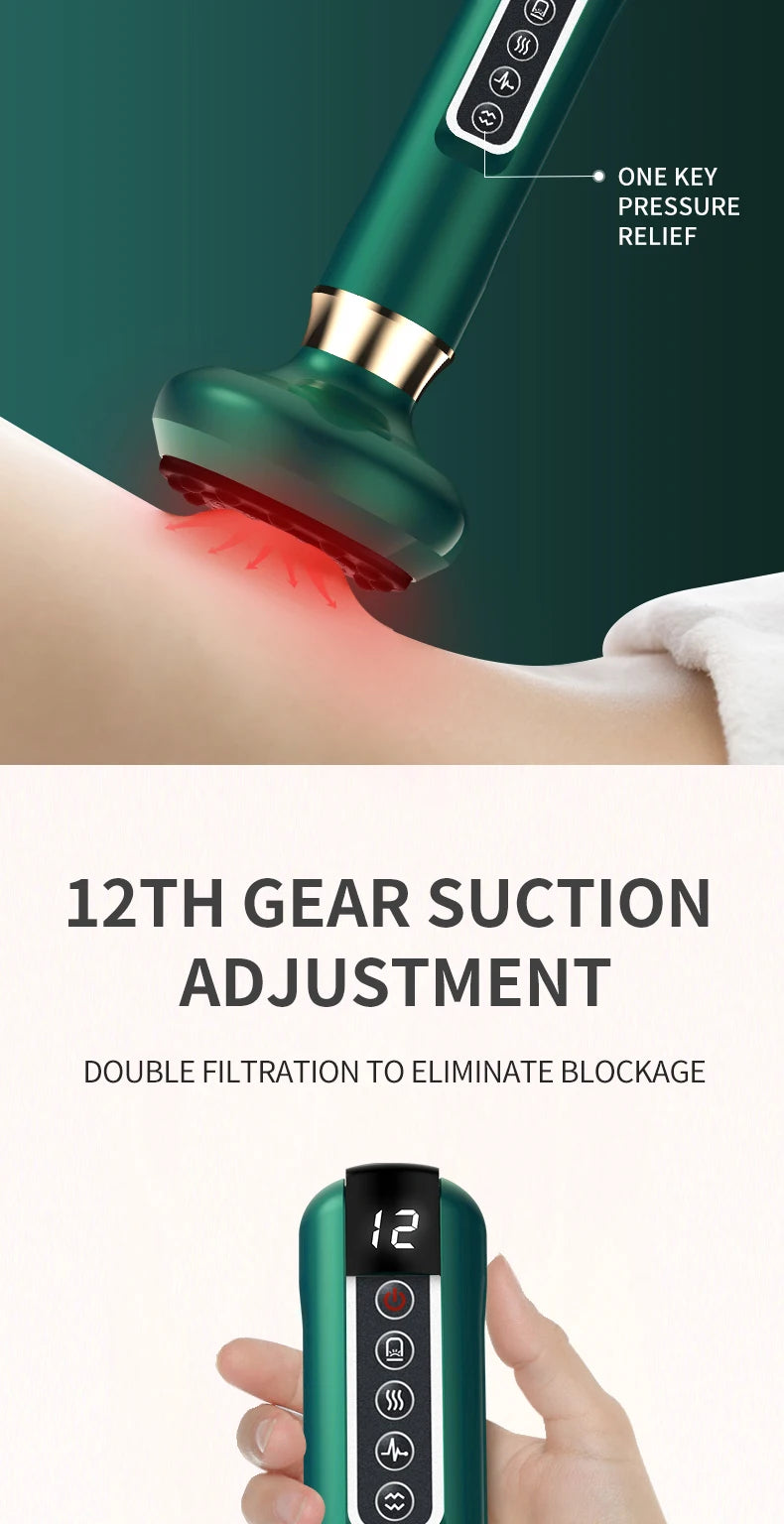Tricolor Electric GuaSha Massager Anti-Cellulite Vacuum Suction & Slimming Therapy