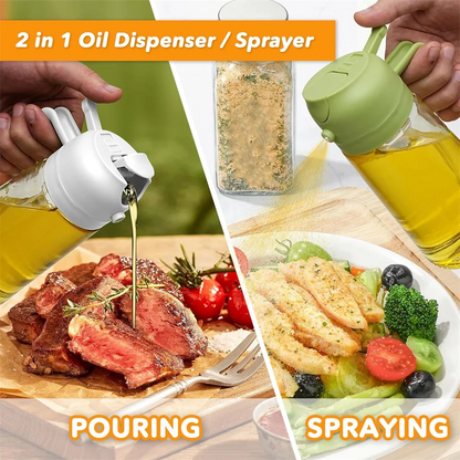 16oz/470ML Glass Oil Dispenser with Automatic Flip Lid