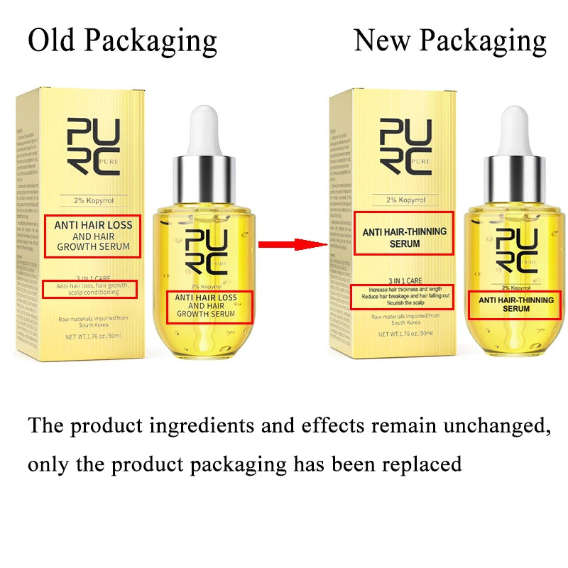 PURC Hair Growth Serum for Thinning Hair Loss Treatment Fast Regrowth Oil for Men & Women Hair Care