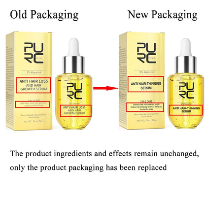PURC Hair Growth Serum for Thinning Hair Loss Treatment Fast Regrowth Oil for Men & Women Hair Care