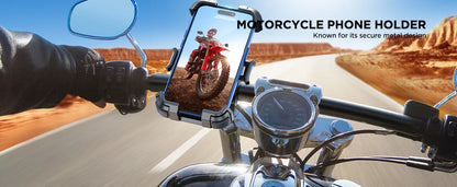 Joyroom Motorcycle Phone Mount - Upgraded Ultra-Stable Bike Holder for Handlebar, Scooter, and Bicycle Clamp