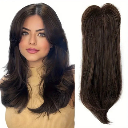 Elegant 22" Straight Synthetic Wig Block for Women - Light Brown to Black