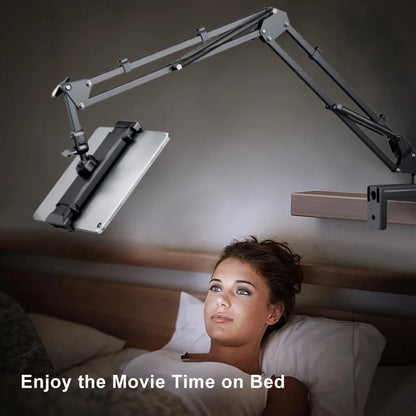 Tablet Stand Holder for Bed - Adjustable Rotatable Long Arm Mount for 4-12.9" iPad Pro, Samsung Tab, Xiaomi Pad