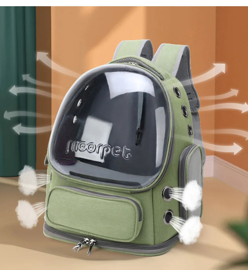 Transparent Pet Cat Carrier Backpack – Breathable Travel Bag for Cats & Small Dogs