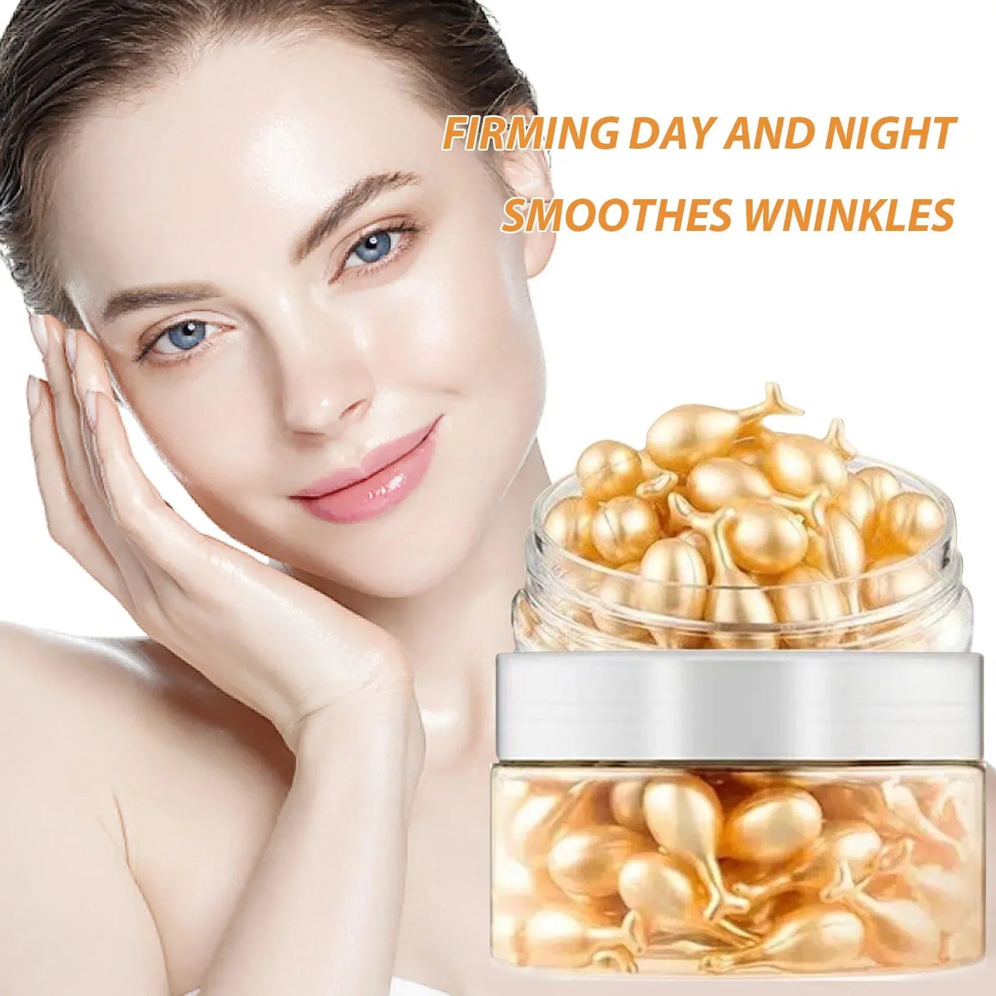 50PCS Collagen Face Care Capsules - Acne, Wrinkle Remover & Firming Hyaluronic Acid Serum Essence