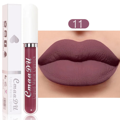 18-Color Long-Lasting Velvet Matte Liquid Lipstick Waterproof Non-Stick Cup