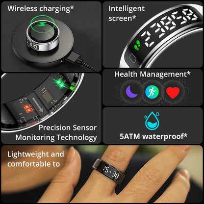 COLMI R12 Smart Ring with Display, Touchscreen, Wireless Charging & 5 ATM Waterproof
