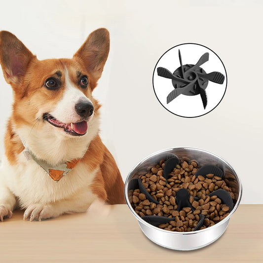 Slow Feeder Dog Bowl Insert with Suction Cups – Cuttable Feeding Aid for Cats & Dogs