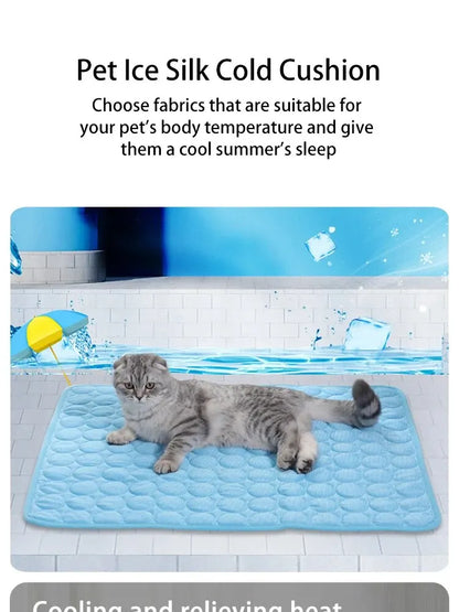 Pet Ice Mat Cooling Pad for Cats & Dogs – Summer Sofa Bed Blanket for Small Pets
