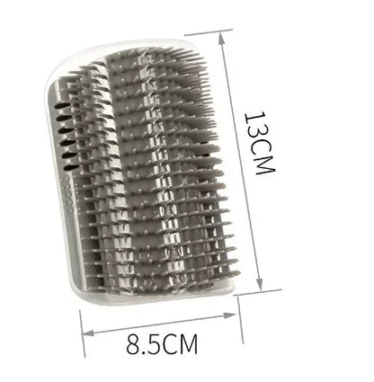Cat Self-Groomer with Catnip Wall Corner Massage Comb Soft Face Rubs Pet Grooming Tool