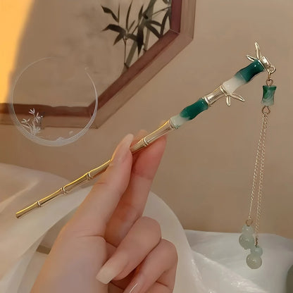 Elegant Chinese Style Hair Clip with Tassel Traditional Floral Design Hairpin & Hair Needle for Women