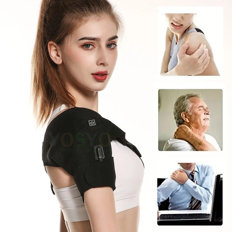 Heating Shoulder Support Belt - 3-Level Temperature Adjustment for Cold & Warm Relaxation, Dual-Sided Use