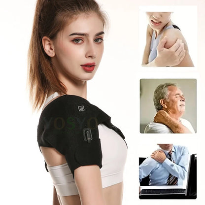 Heating Shoulder Support Belt - 3-Level Temperature Adjustment for Cold & Warm Relaxation, Dual-Sided Use