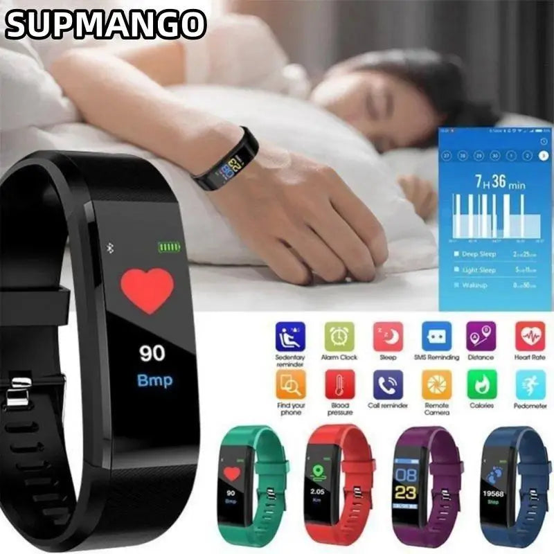 115Plus Sports Fitness Tracker Watch, Waterproof Smart Bracelet for Men and Women, Intelligent Activity Monitor
