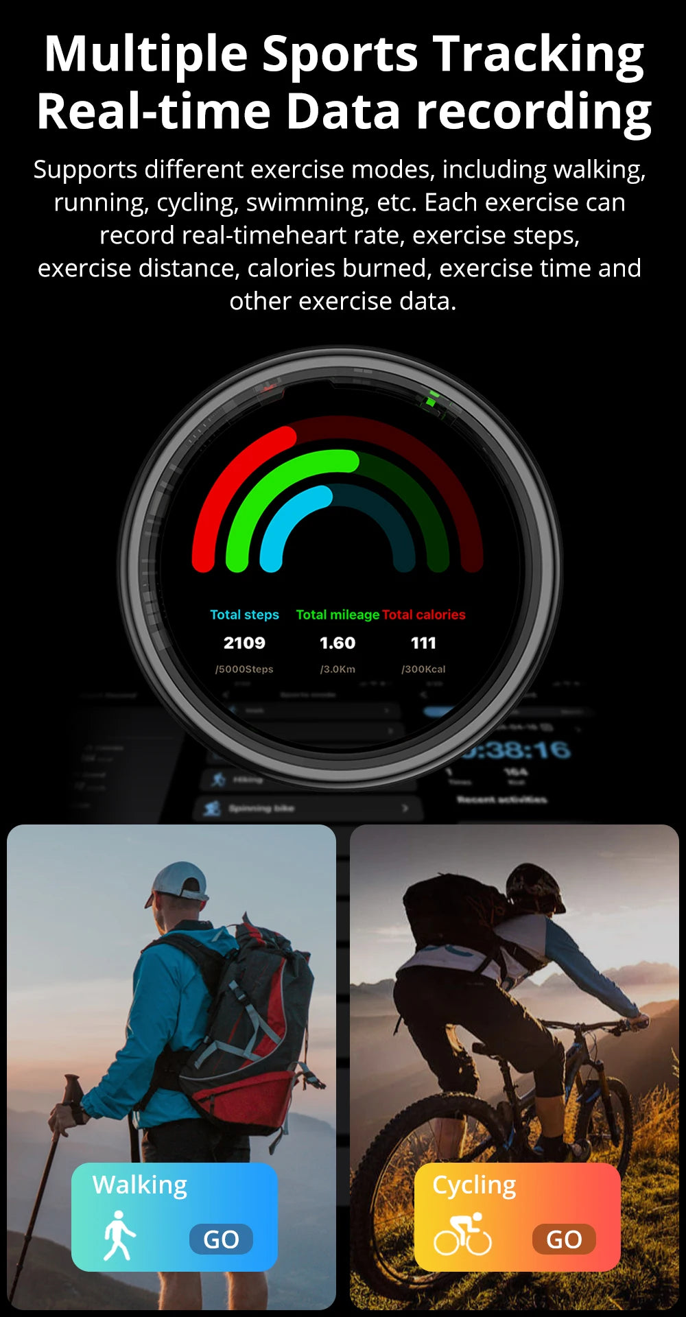 COLMI R12 Smart Ring with Display, Touchscreen, Wireless Charging & 5 ATM Waterproof