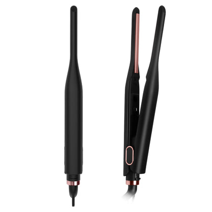 Small Flat Iron for Short Hair & Beard Temperature Adjustable Pencil Straightener 3/10 Inch Fast Heat Up