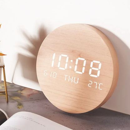 LED Digital Wall Clock - Multi-Function Display with Temperature, Date, and Time for Living Room & Bedroom
