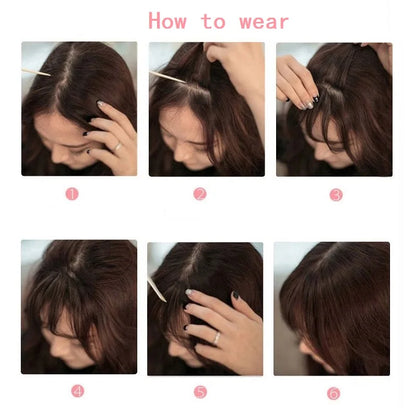Synthetic Invisible Air Bangs Hair Extension for Women - Black & Brown